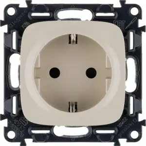 купить Розетка 1-м СП Valena Allure 16А IP20 250В 2P+E защ. шторки безвинтов. клеммы с лицев. панелью механизм сл. кость Leg 753820