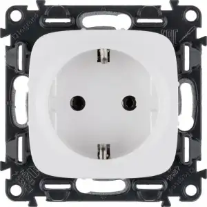 купить Розетка 1-м СП Valena Allure 16А IP2X 250В 2P+E безвинтов. клеммы с лицев. панелью механизм бел. Leg 753721