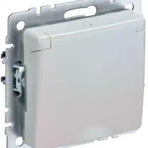 купить Розетка BRITE РСбш10-3-БрЖ 16А IP20 с заземл. защ. шторки с крышкой жемчуж. IEK BR-R16-16-K36