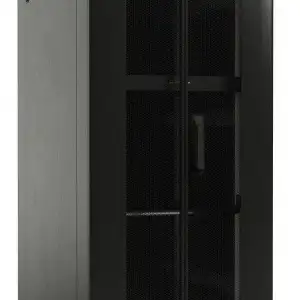 купить Шкаф напольный TTB-4261-DD-RAL9004 19дюйм 42U 2055х600х1000 перед. и задняя перфор. двери (75проц.) ручка с замком крыша нового типа черн. (RAL 9004) (разобранный) Hyperline 392681