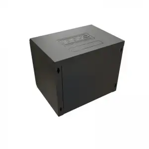 купить Шкаф настенный 19дюйм WR-TW-1266-GP-RAL9004 (19дюйм) 12U 650х600х600мм RAL 9004 стеклянная дверь черн. (разобранный) WRline 520247