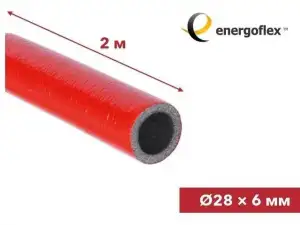 купить Теплоизоляция для труб ENERGOFLEX SUPER PROTECT красная 28/6-2м