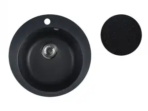 купить Мойка кухонная из искусственного камня POINT черный 495х495 мм, AV Engineering