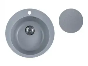 купить Мойка кухонная из искусственного камня POINT серебро 495х495 мм, AV Engineering