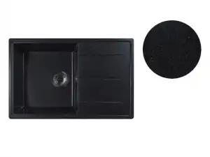 купить Мойка кухонная из искусственного камня BENEFIT черный 730х470 мм, AV Engineering