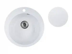 купить Мойка кухонная из искусственного камня POINT белый 495х495 мм, AV Engineering