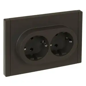 купить Розетка 2-м СП FORTE&PIANO FP323 16А с заземл. защ. шторки безвинт. крепл. сер. IEK FP-R24-16-1-K03