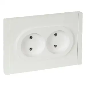 купить Розетка 2-м СП FORTE&PIANO FP226 10А без заземл. без защ. шторок безвинт. крепл. бел. IEK FP-R20-10-1-K01