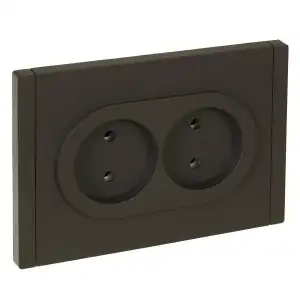 купить Розетка 2-м СП FORTE&PIANO FP326 10А без заземл. без защ. шторок безвинт. крепл. сер. IEK FP-R20-10-1-K03