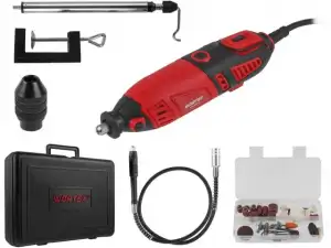 купить Гравер электрический WORTEX MG 3219 E в чем. +аксессуары 185 вт, 8000-35000 об/мин, цанга 2.4/3.2 мм (в чем.+ 39 аксесс., гибкий вал, держатель, быстр