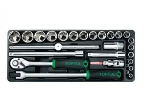 купить Набор-сет головок 1/2" 25предм. 6гр. 434х176мм TOPTUL