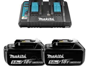 купить Комплект аккумулятор LXT 18.0 В BL1850B 2 шт. + зарядное устройство DC18RD (Набор BL1850B 18V 5,0 Ah 2 шт. + DC18RD двухпортовая) (MAKITA)