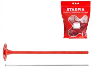 купить Дюбель для теплоизоляции 10х300 мм с металлич. гвоздем (20 шт в дой-паке) STARFIX
