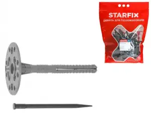 купить Дюбель для теплоизоляции 10х100 мм с пласт. гвоздем (50 шт в дой-паке) STARFIX