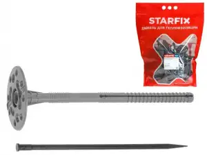 купить Дюбель для теплоизоляции 10х180 мм с пласт. гвоздем (30 шт в дой-паке) STARFIX