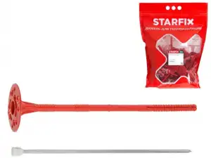 купить Дюбель для теплоизоляции 10х260 мм с металлич. гвоздем, термогол. (20 шт в дой-паке) STARFIX