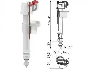 купить Впускной механизм с нижней подводкой 3/8, Alcaplast