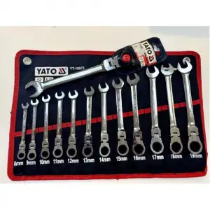 купить Ключи комбинированные рожково-накидные с трещоткой шарнирные 8-19мм+ключ 22мм (YT-1688), набор 13пр