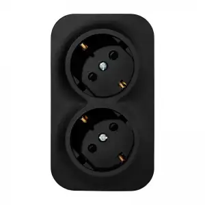 купить Розетка 2-м ОП Quteo 16А IP20 250В 2х2P+E с заземл. защ. шторки черн. матов. Leg 782475