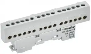 купить Шина L "фаза" изол. на универс. держ. 6х9-16-Ср TEKFOR IEK TF-NN10-16-KL-K03