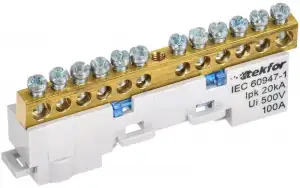 купить Шина нулевая N изол. на универс. держ. 6х9-12-С TEKFOR IEK TF-NN10-12-KL-K07