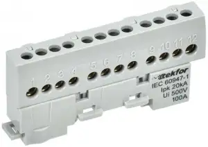 купить Шина L "фаза" изол. на универс. держ. 6х9-12-Ср TEKFOR IEK TF-NN10-12-KL-K03