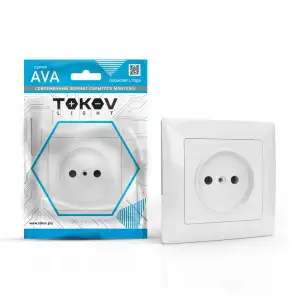 купить Розетка 1-м СП AVA 16А IP20 без заземл. без защ. шторок в сборе бел. TOKOV LIGHT TKL-AV-R1F-C01