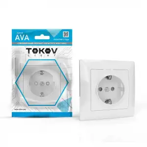 купить Розетка 1-м СП AVA 16А IP20 с заземл. защ. шторки в сборе бел. TOKOV LIGHT TKL-AV-R1FZSF-C01