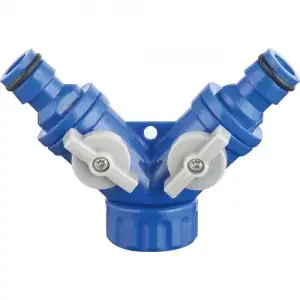 купить Разделитель для полива двухканальный с кранами и резьбой 3/4" "H-D"