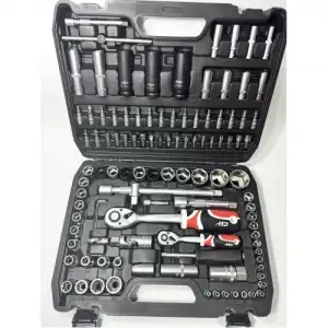 купить Набор инструмента 1/2", 1/4" (108пр.) с ударными головками 17, 19, 21, 22мм CrV "H-D"