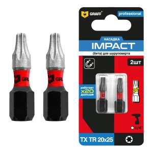 купить Бита TX 15x25 мм 2 шт. в блистере Impact GRAFF серия 'Expert'