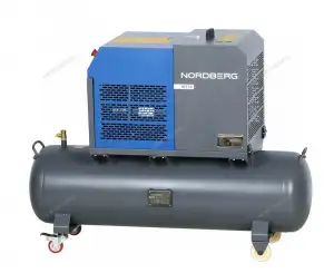 купить Компрессор винтовой NORDBERG 4 кВт, 10 бар, 450 л/мин, ресивер 180 л, IP54 NCF5R