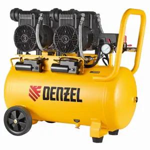 купить Компрессор безмасл. малошумный DLP -3000/50, 3 кВт, 2х1,5 кВт,50 л, 2850 об/мин,500 л/мин Denzel