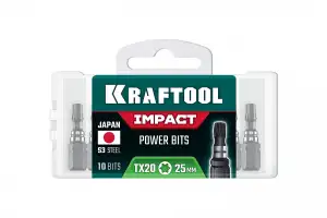 купить KRAFTOOL Impact TX 20, 25 мм, 10 шт, ударные биты (26195-20-25-S10)