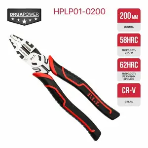 купить Плоскогубцы комбинированные усиленные P.I.T. DRUA HPLP01-0200 (200мм, шарнир с эксцентриком)