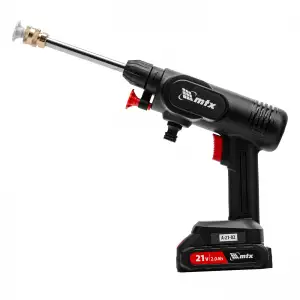 купить Моечная машина высокого давления аккумуляторная А-21-02, 40 бар, 4 л/мин, Li-ion 21 В, 2 акк.// MTX