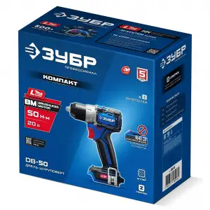 купить ЗУБР КОМПАКТ 20 В, 50 Н·м, без АКБ (LMS), бесщеточная дрель-шуруповерт, ПРОФЕССИОНАЛ (DB-50)