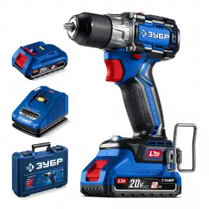 купить ЗУБР КОМПАКТ 20 В, 50 Н·м, 2 АКБ LMS (2 А·ч), бесщеточная дрель-шуруповерт, кейс, ПРОФЕССИОНАЛ (DB-50-22)