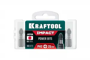 купить KRAFTOOL Impact PH 2, 25 мм, 10 шт, ударные биты (26191-2-25-S10)