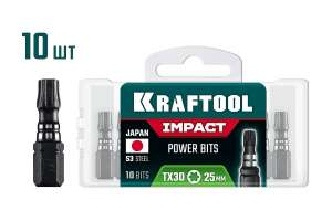 купить KRAFTOOL Impact TX 30, 25 мм, 10 шт, ударные биты (26195-30-25-S10)