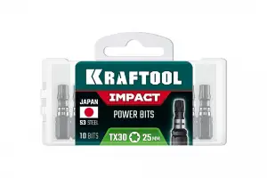 купить KRAFTOOL Impact TX 30, 25 мм, 10 шт, ударные биты (26195-30-25-S10)