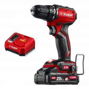 купить ЗУБР 20 В, 45 Н·м, 1 АКБ LMS (2 А·ч), бесщеточная дрель-шуруповерт (ДБ-45-21)