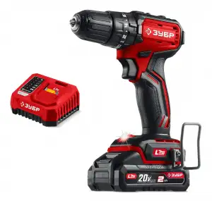 купить ЗУБР 20 В, 45 Н·м, 1 АКБ LMS (2 А·ч), бесщеточная ударная дрель-шуруповерт (ДБУ-45-21)