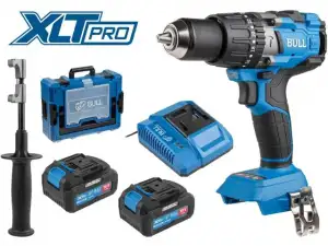 купить Аккум. дрель-шуруповерт BULL SR 1805 Xcase XLTpro, 2х4 А*ч, БЕСЩЕТ., 18 В, 120 Н*м, БЗП(мет.) 13 мм (Доп. функции: Ударное сверление, 'AntiKickback',