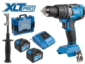 купить Аккум. дрель-шуруповерт BULL SR 1805 Xcase XLTpro, 2х6 А*ч, БЕСЩЕТ., 18 В, 120 Н*м, БЗП(мет.) 13 мм (Доп. функции: Ударное сверление, 'AntiKickback',