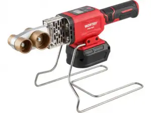 купить Аккум. сварочный аппарат для полимерных труб WORTEX  CWM 1834 ALL1 XLT SOLO + 3 насадки (300 Вт, 25-340 С, электронная регулировка.)