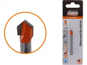 купить Сверло по кафелю/стеклу  6x58 мм ц/х GEPARD (GP2082-06) (по керамической плитке)