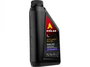 купить Масло моторное 2-х тактное полусинтетич. ASILAK 1 л (Полусинтетическое, Допуски: JASO FC,  API TС)