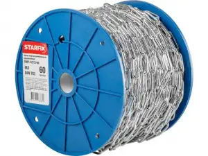 купить Цепь сварная длиннозвенная, оцинк. М3 DIN 763 (бухта 60 м) STARFIX