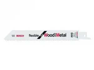 купить Пилка сабельная по дереву с гвоздями S922HF (5 шт.) BOSCH (пропил прямой, тонкий, для базовых работ)